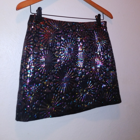 NEW Rebecca Minkoff Reims Metallic Mini Skirt - Picture 5 of 7
